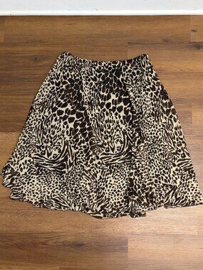 Vintage Studio 1940 animal print skirt women's XL midi cheetah tiger giraffe